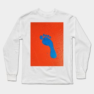 BLUE FOOTPRINT UP THE WALL Long Sleeve T-Shirt